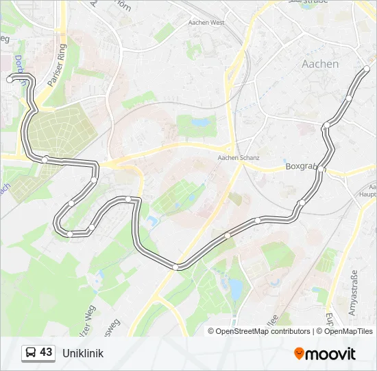 43 Bus Line Map