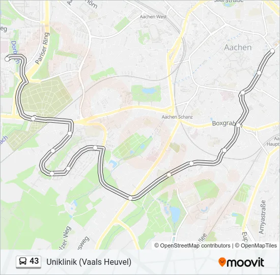 43 Bus Line Map