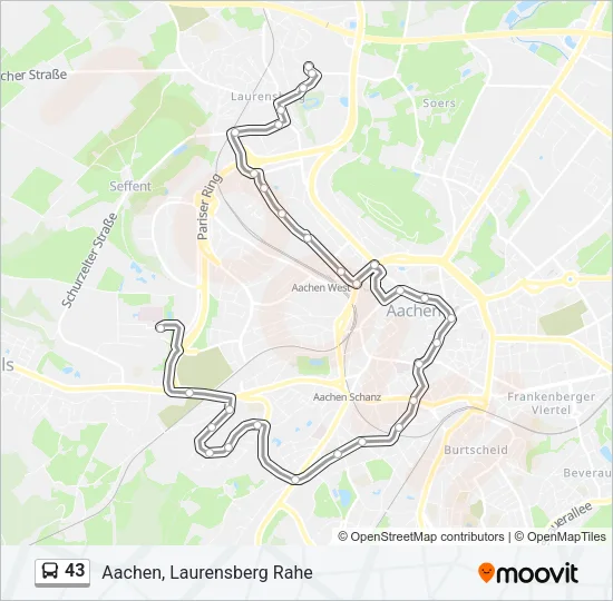 43 Bus Line Map