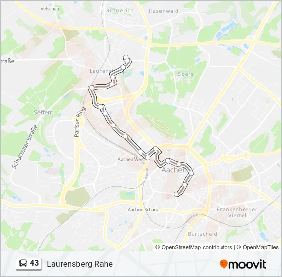 43 Bus Line Map