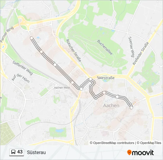 43 Bus Line Map