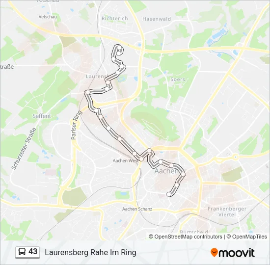 43 Bus Line Map