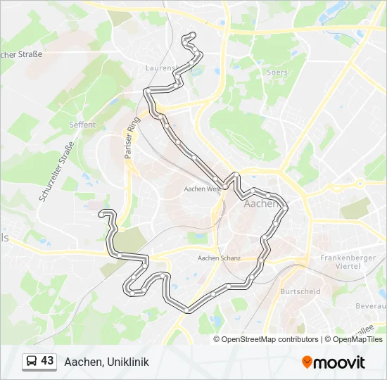 43 Bus Line Map