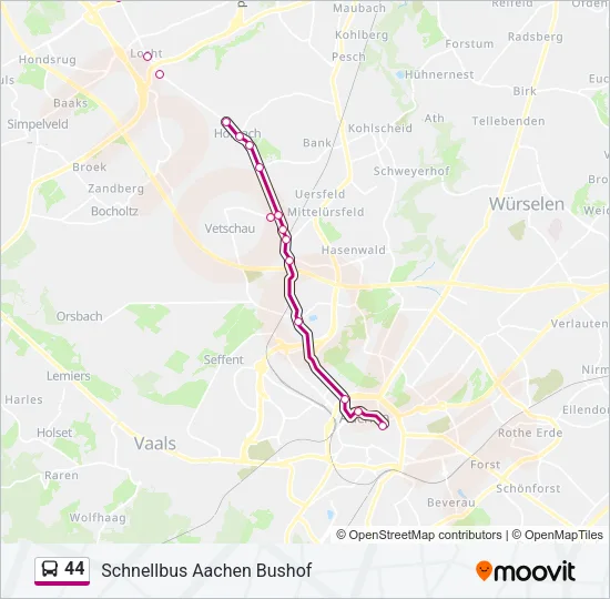 44 Bus Line Map