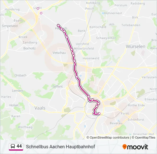 44 Bus Line Map
