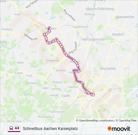 Buslinie 44 Karte