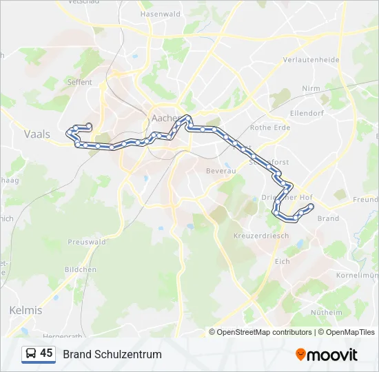 45 Bus Line Map