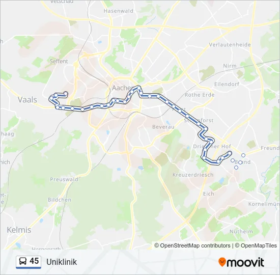 45 Bus Line Map