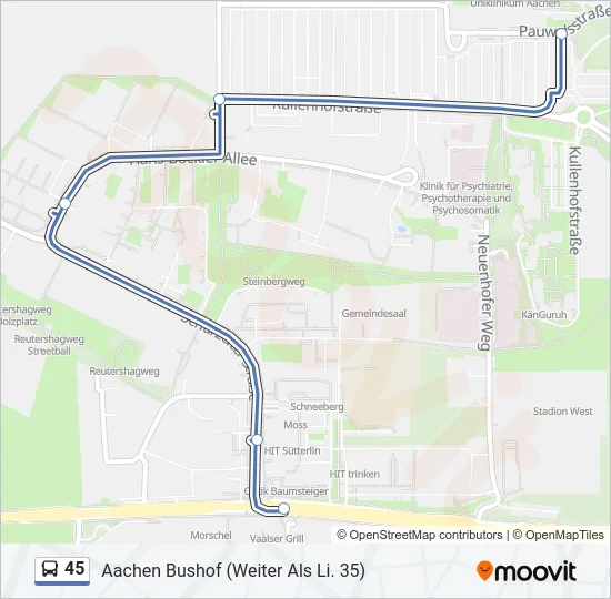 45 Bus Line Map