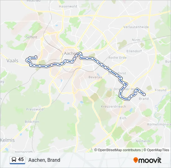 45 Bus Line Map