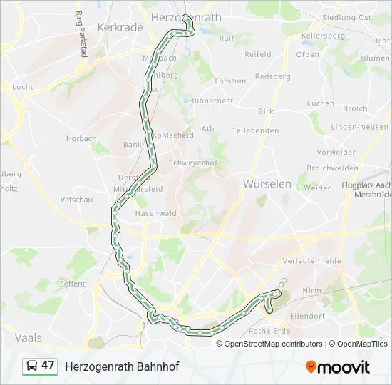47 Bus Line Map