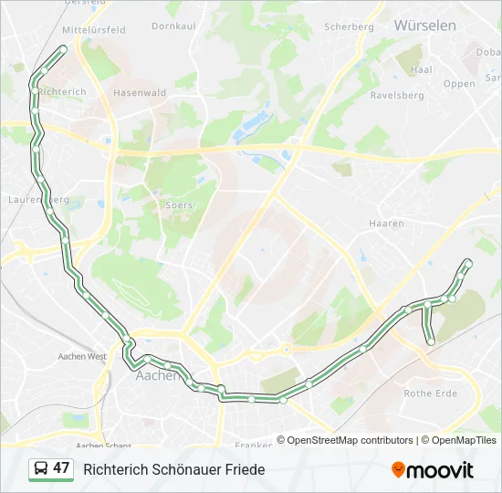 47 Bus Line Map