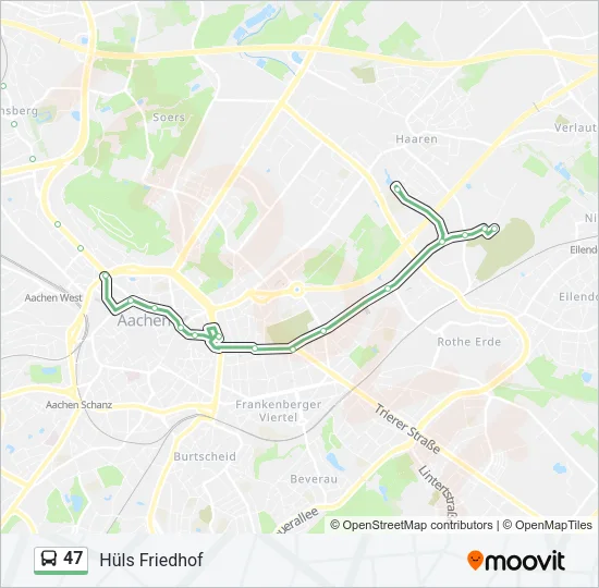 47 Bus Line Map