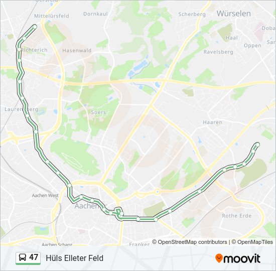 47 bus Line Map