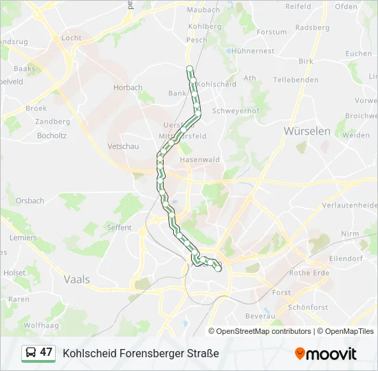 47 Bus Line Map