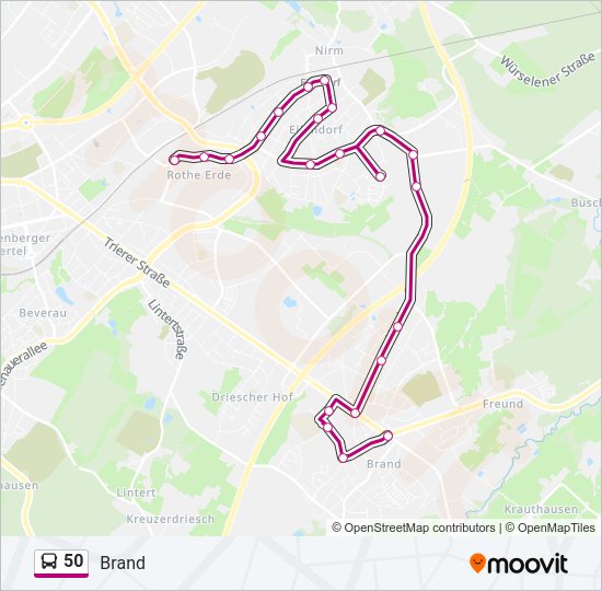 50 bus Line Map