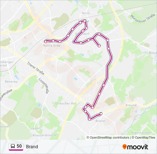 50 Bus Line Map