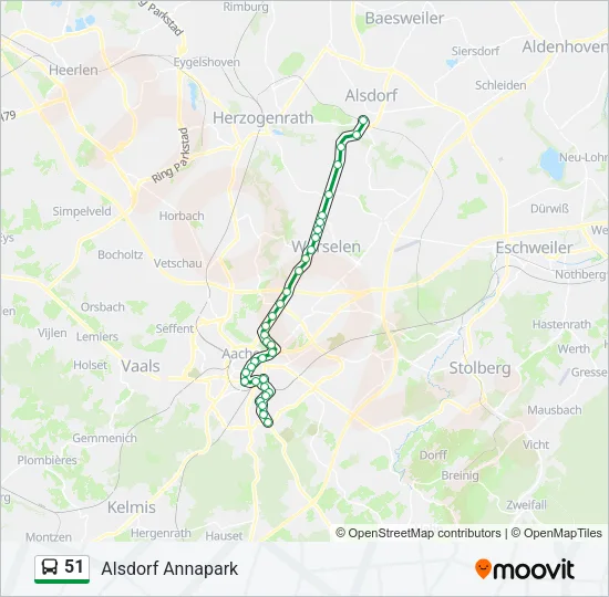 51 Bus Line Map