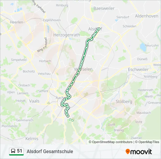 51 Bus Line Map