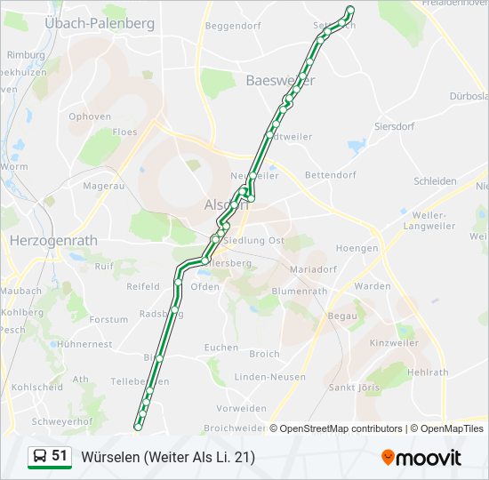 51 bus Line Map