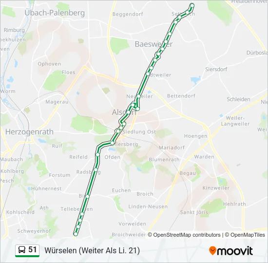 51 Bus Line Map