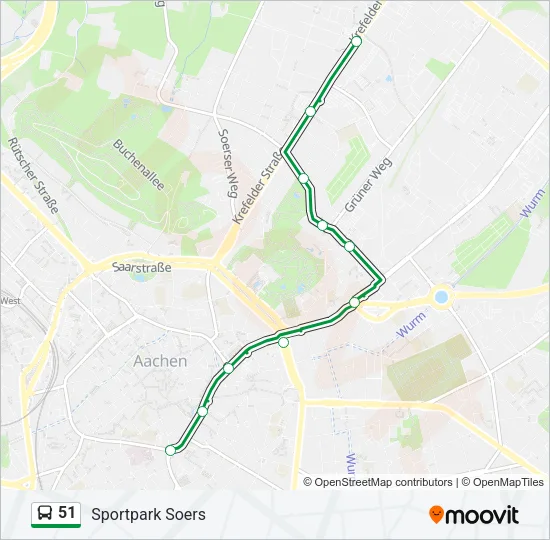 51 Bus Line Map