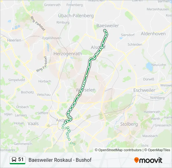 51 Bus Line Map