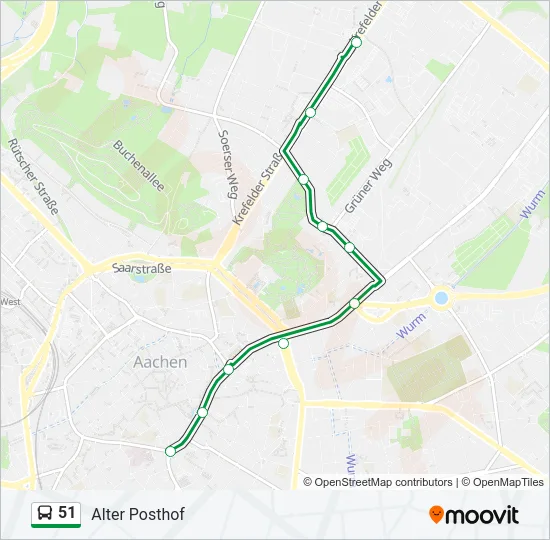51 Bus Line Map