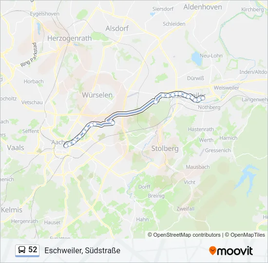 52 Bus Line Map