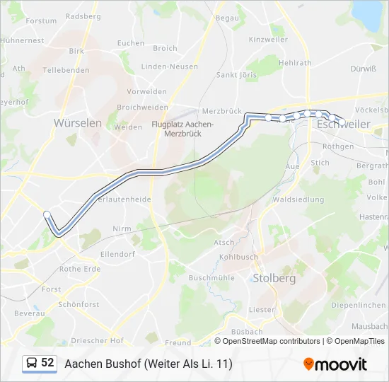 Автобус 52: карта маршрута