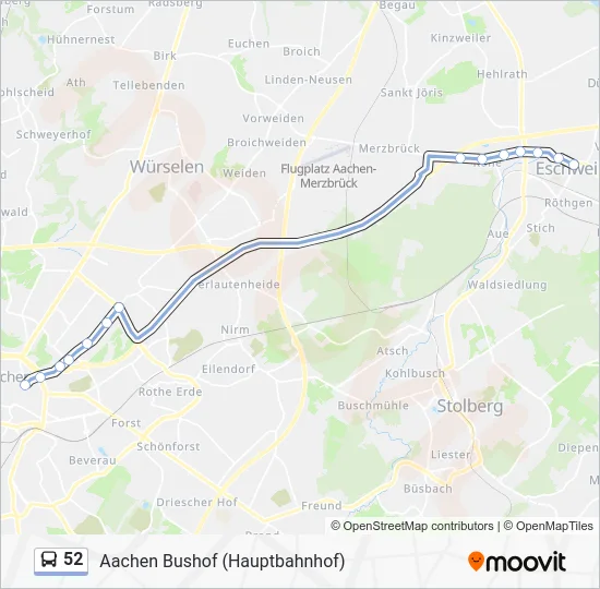 Автобус 52: карта маршрута