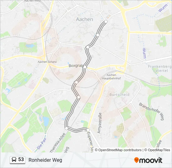 53 Bus Line Map