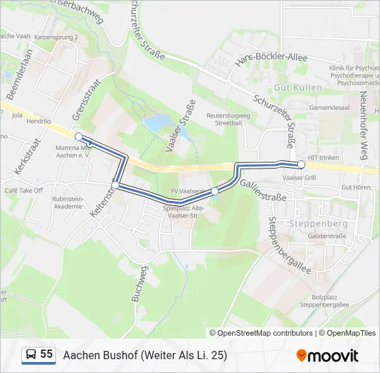 55 Bus Line Map
