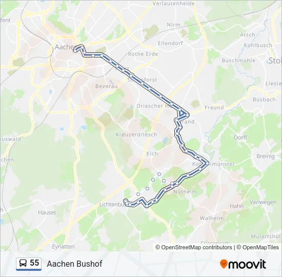 55 Bus Line Map