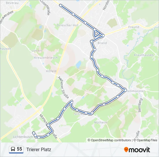 55 Bus Line Map
