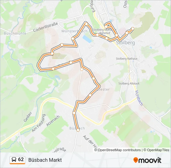 62 Bus Line Map