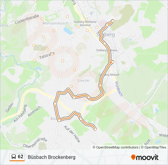 62 Bus Line Map