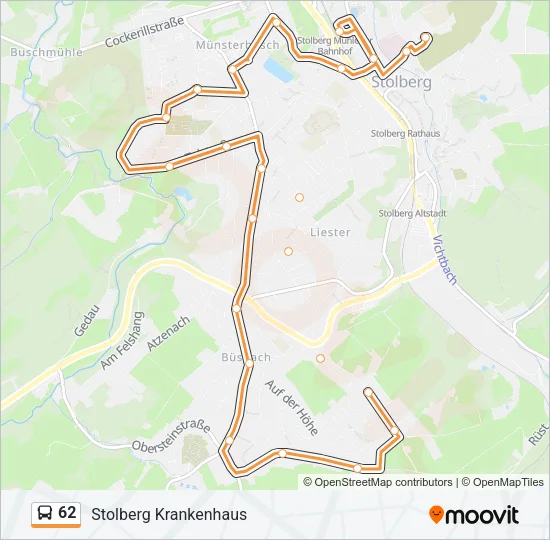 62 Bus Line Map
