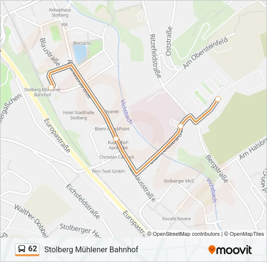 62 Bus Line Map