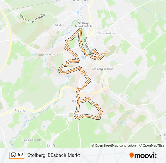 62 Bus Line Map