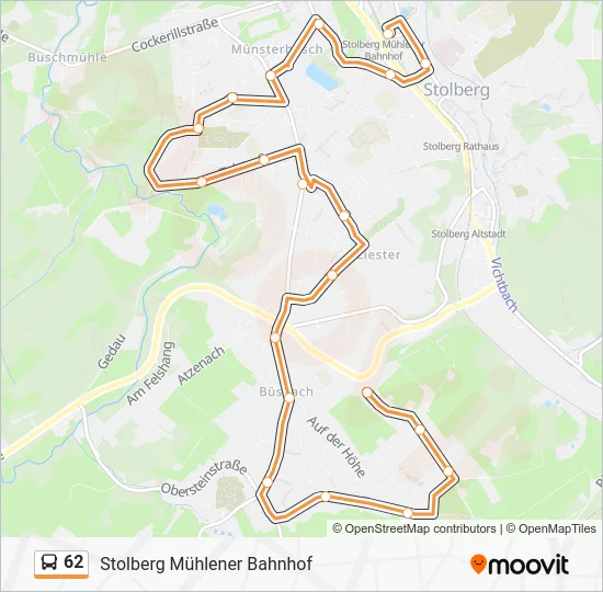 Автобус 62: карта маршрута