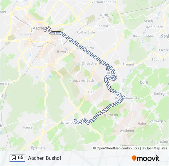 65 Bus Line Map
