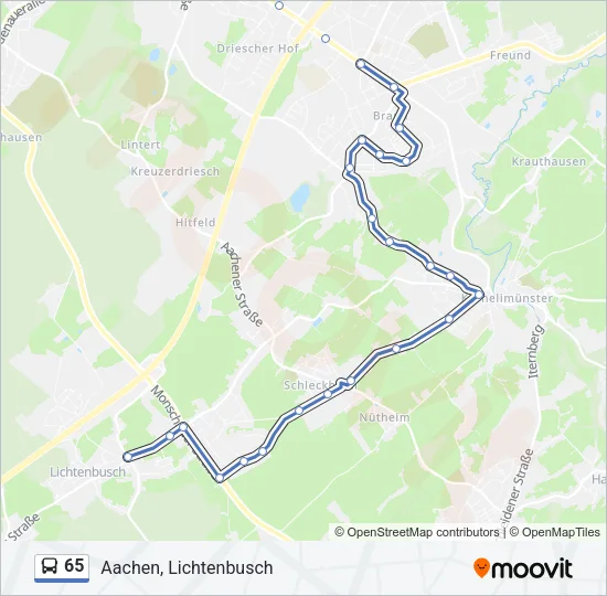 65 Bus Line Map