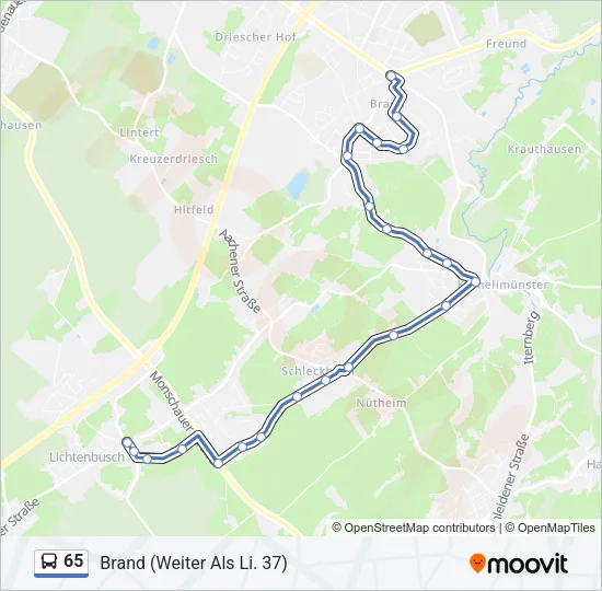 65 Bus Line Map