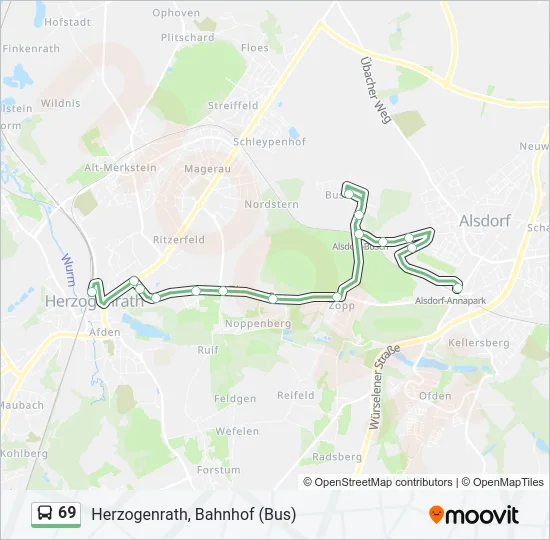 69 Bus Line Map