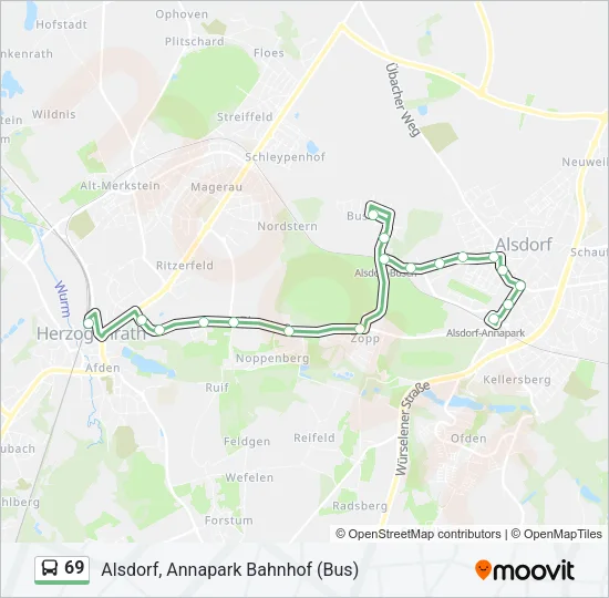69 Bus Line Map