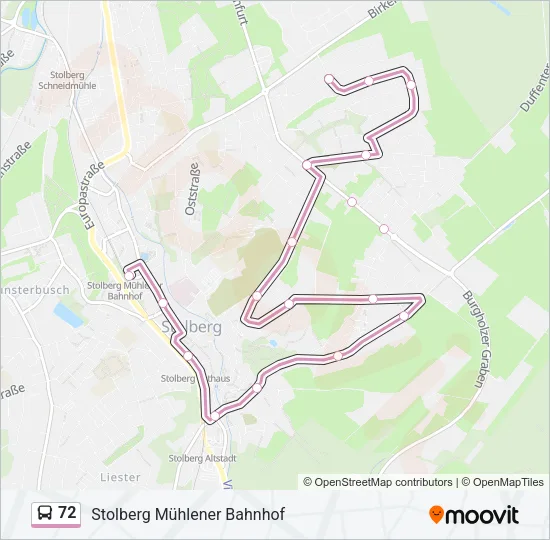 72 Bus Line Map