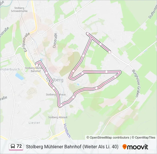 72 Bus Line Map