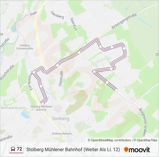 Автобус 72: карта маршрута