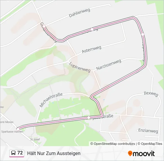 Автобус 72: карта маршрута